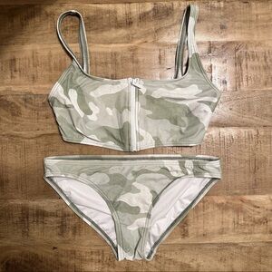 Michael Kors Green Camouflage Bikini